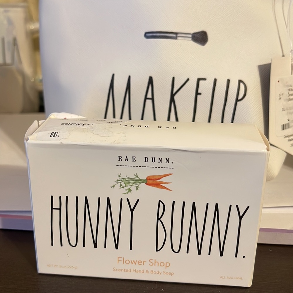 Rae Dunn Makeup Bag and Hunny Bunny Bar Soap NWT - Picture 4 of 6